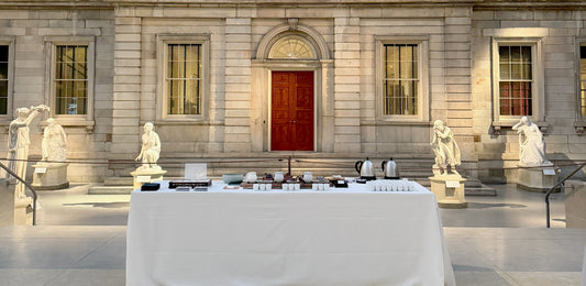 Tea setup in front of MET building.