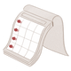 Illustration of calendar with four teapots.